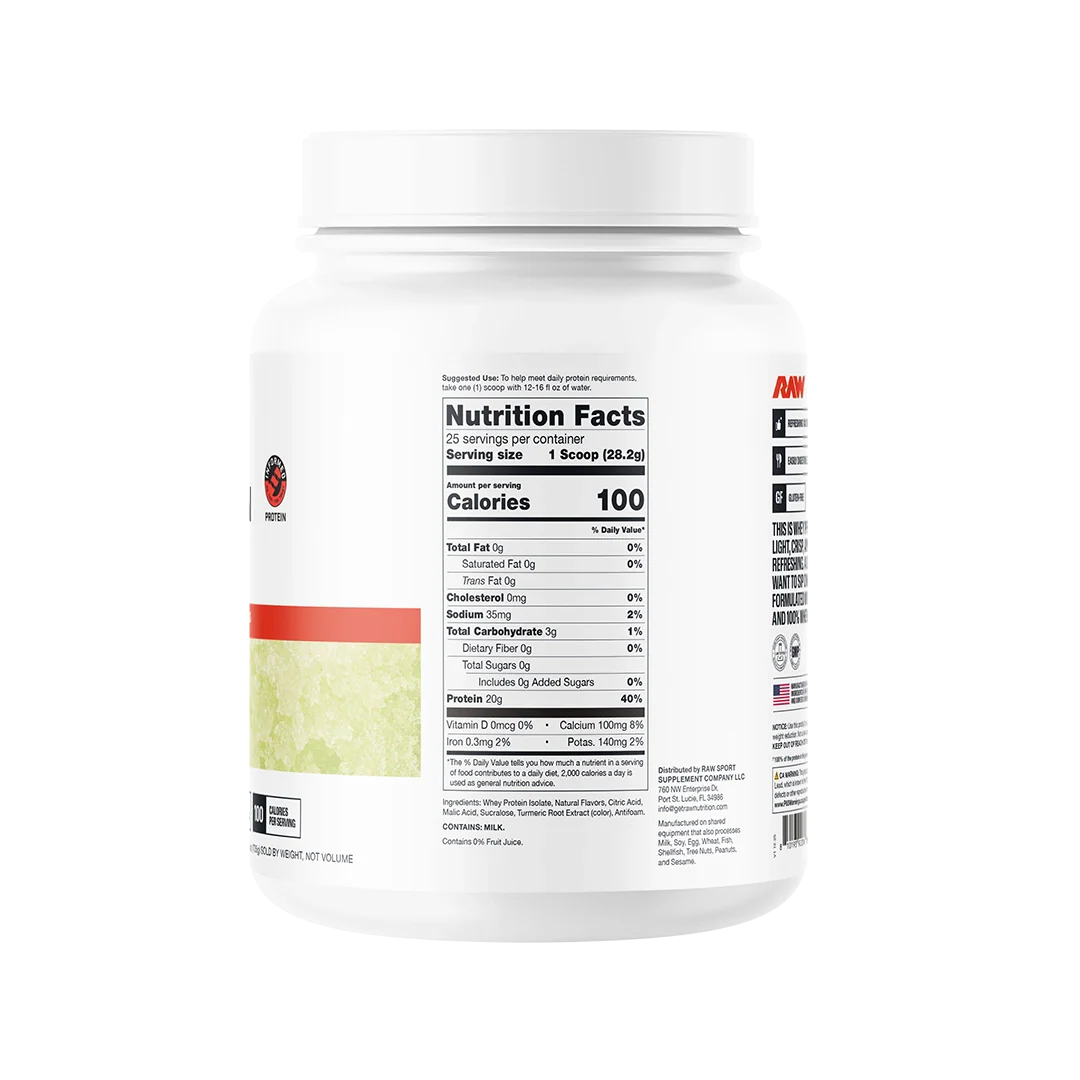 RAW Nutrition Clear Whey 25 Servicios | Proteína Aislada Refrescante · Alta Absorción