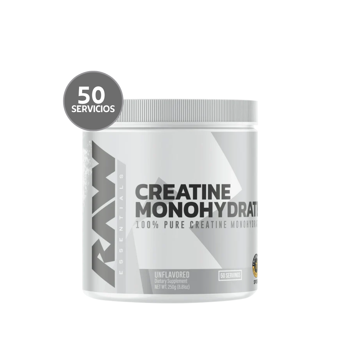 RAW Nutrition Creatine 250 g | 50 Servicios · Creatina Monohidratada · Fuerza y Rendimiento