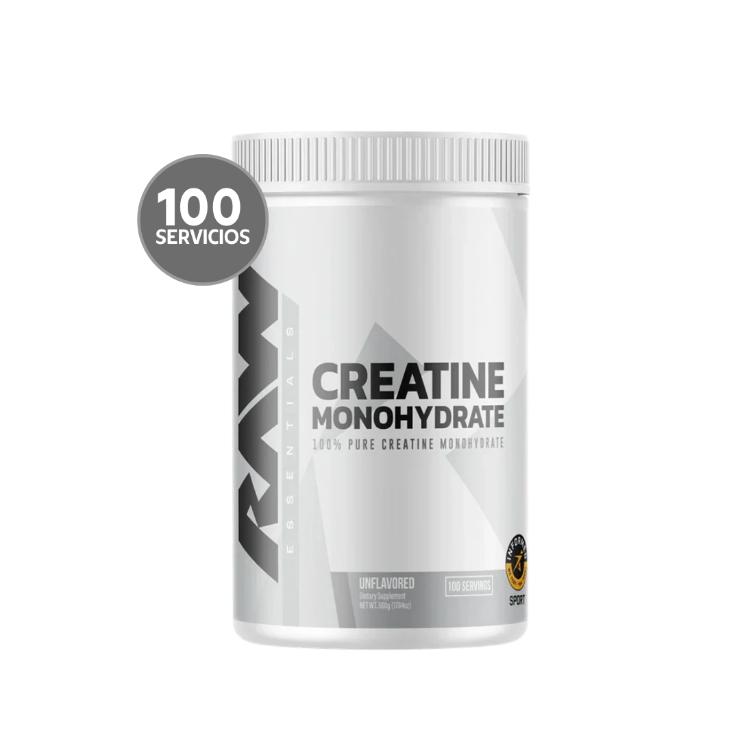 RAW Nutrition Creatine 500 g | 100 Servicios · Creatina Monohidratada · Fuerza y Rendimiento