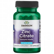 Swanson Citrato de Zinc 50 mg | 60 Cápsulas · Sistema Inmune y Testosterona