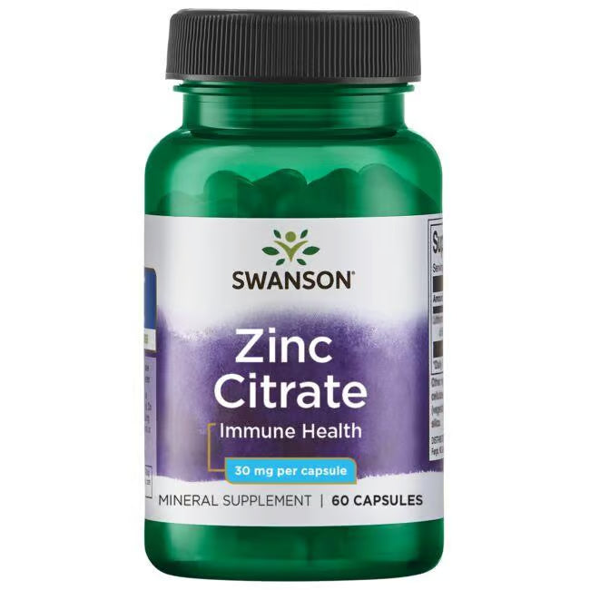 Swanson Citrato de Zinc 50 mg | 60 Cápsulas · Sistema Inmune y Testosterona