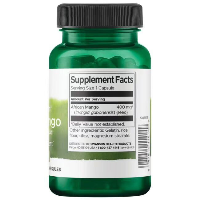 Swanson African Mango 400 mg | 60 Cápsulas · Metabolismo y Control de Peso