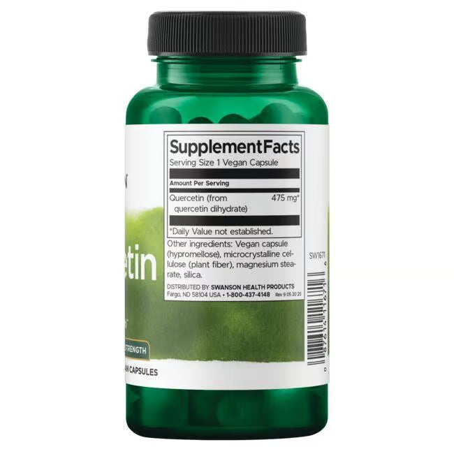Swanson Quercetina Alta Potencia 475 mg | 60 Cápsulas · Antioxidante y Apoyo Estacional