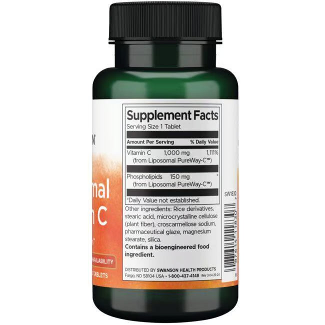 Liposomal Vitamin C Swanson 1000 mcg 60 Tabletas