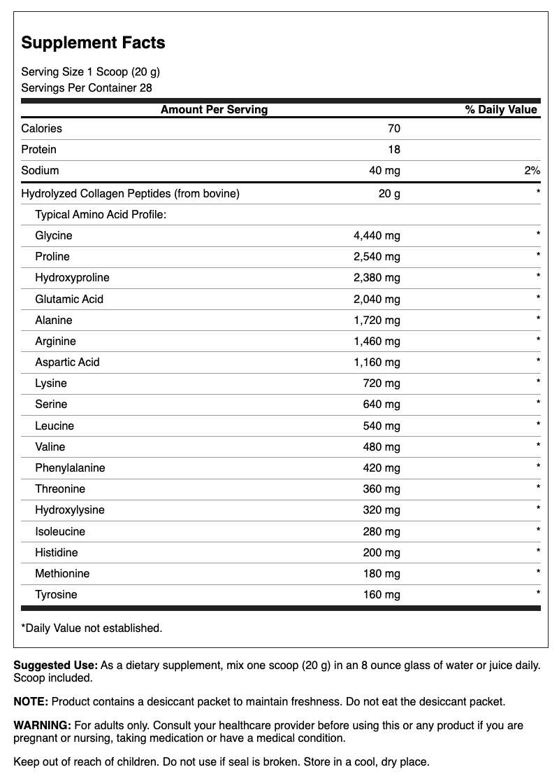 Swanson Collagen Peptides Unflavored | Colágeno Hidrolizado Sin Sabor – 19.75 Oz