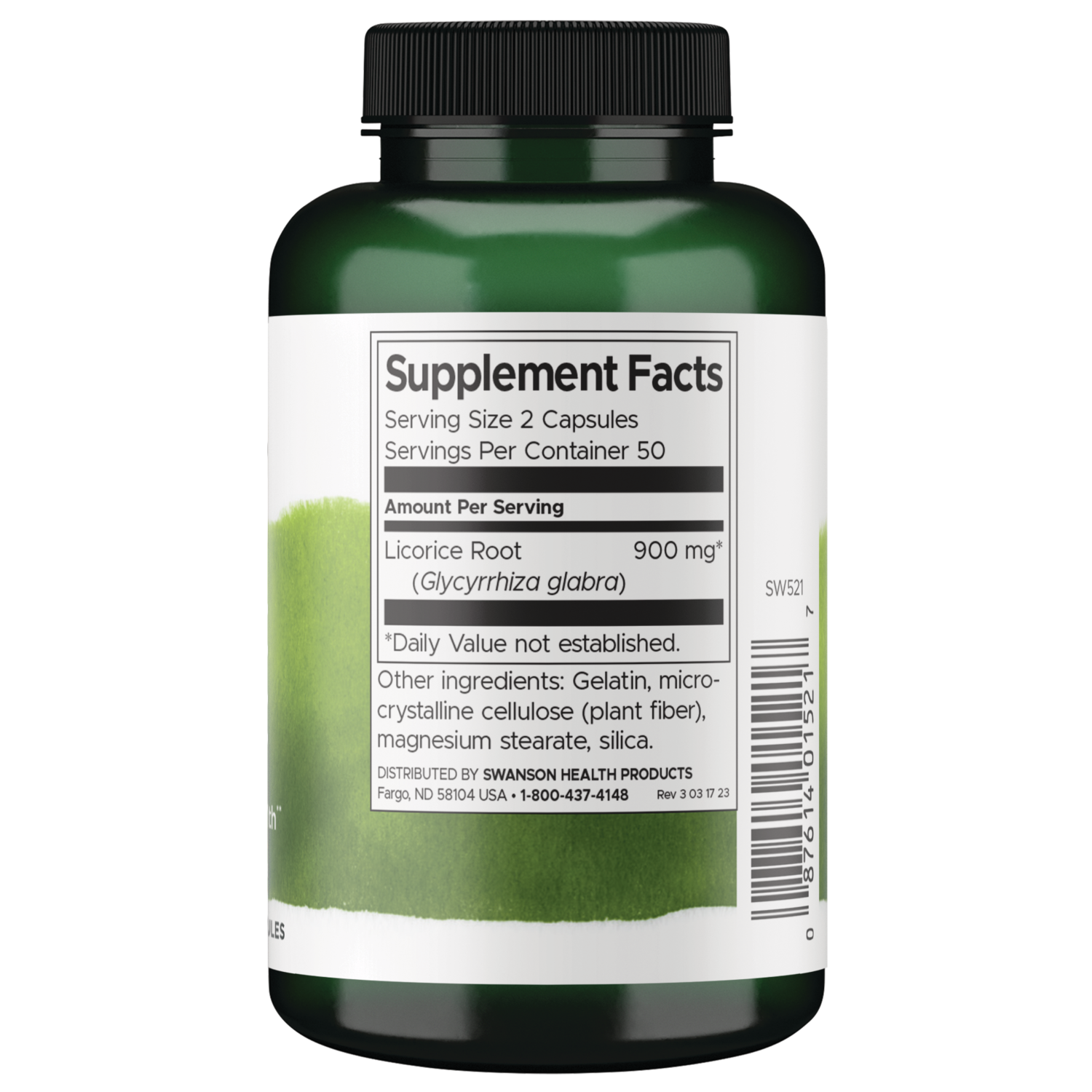 Swanson Licorice Root 450mg 100 Cápsulas | Raíz de Regaliz