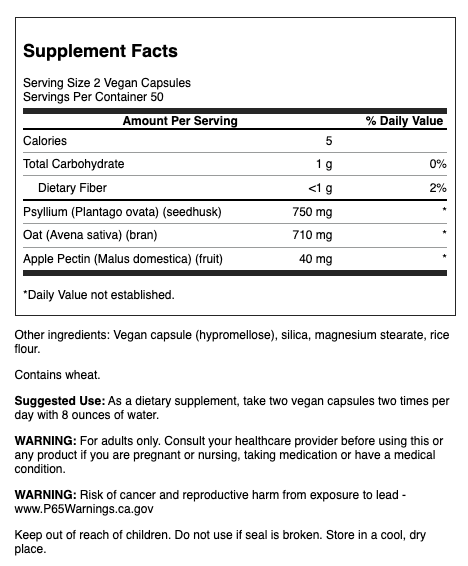 Swanson Try Fiber Complex Fibra | 100 Cápsulas · Tránsito Intestinal Premium