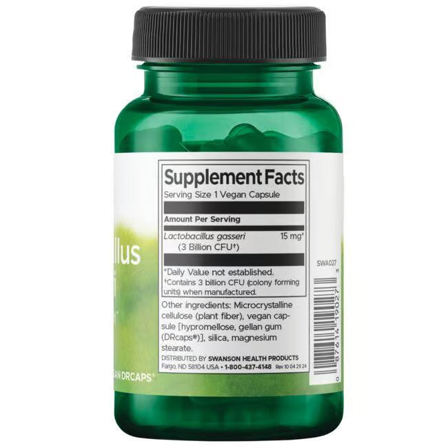 Swanson Lactobacillus Gasseri – Probiótico para Salud Digestiva y Control de Peso 60 Cápsulas