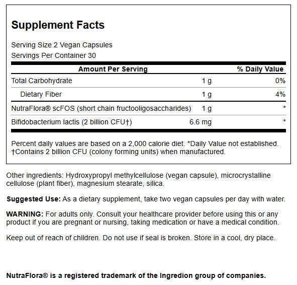 Swanson Probiotic + Prebiotic Fiber 1 Billion CFU 60 Cápsulas | Probióticos y Fibra Prebiótica