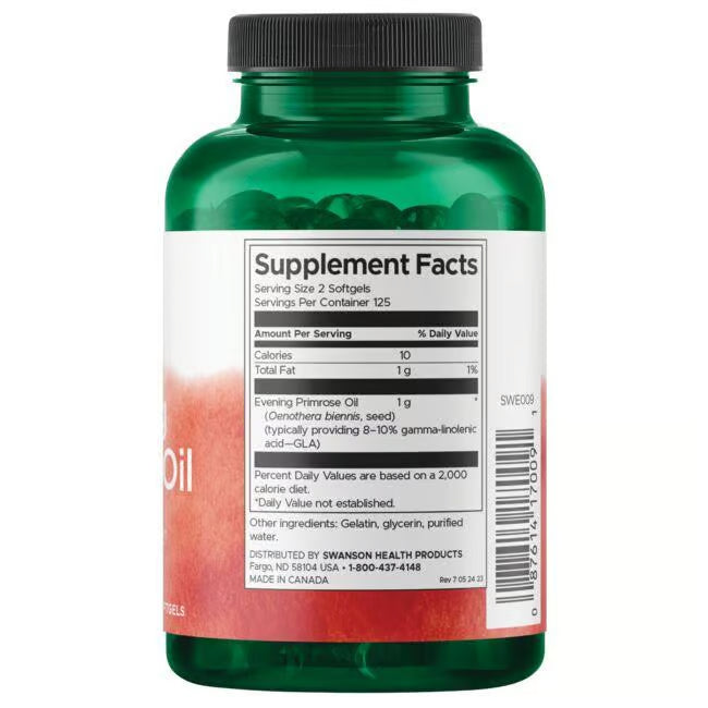 Swanson Aceite de Onagra 500 mg | 250 Softgels · Bienestar Femenino