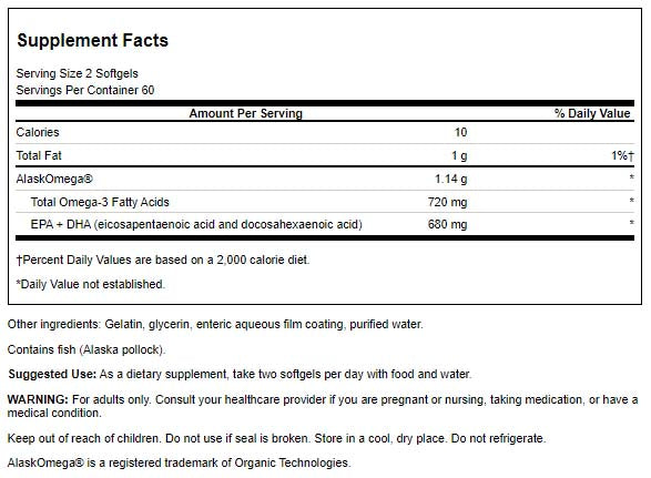 Swanson Omega-3 de Alta Concentración - 570mg 120 Softgels