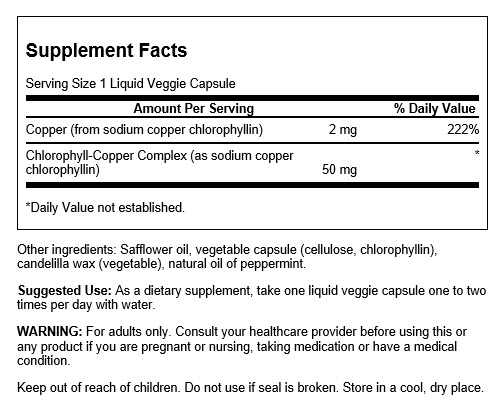 Swanson Clorofila 50 mg | 90 Cápsulas Líquidas Veg · Detox y Alcaliniza