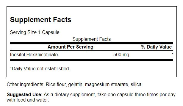 Swanson Niacina Flush Free 500 mg | 240 Cápsulas · Vitamina B3 Familiar Sin Sofocos
