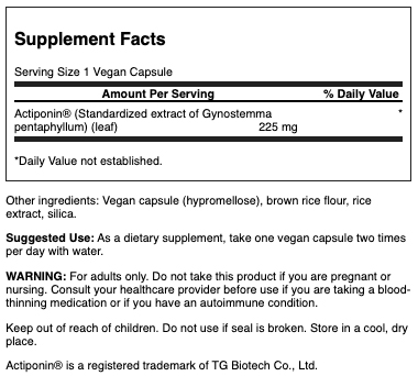 Swanson Actiponin AMP-K Stimulator 225 mg | 60 Cápsulas · Metabolismo Avanzado