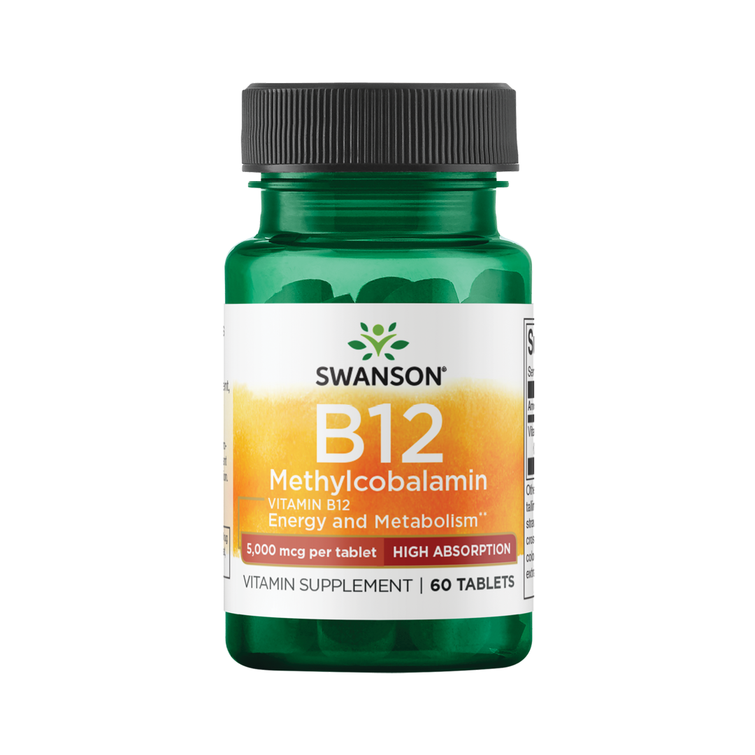 Swanson Vitamin B-12 Methylcobalamin - High Absorption 5,000 mcg 60 Tabs