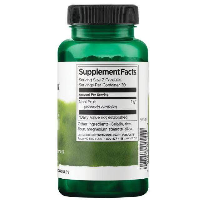 Swanson Noni Tropical 500 mg | 60 Cápsulas · Inmunidad y Bienestar Hawaiiano