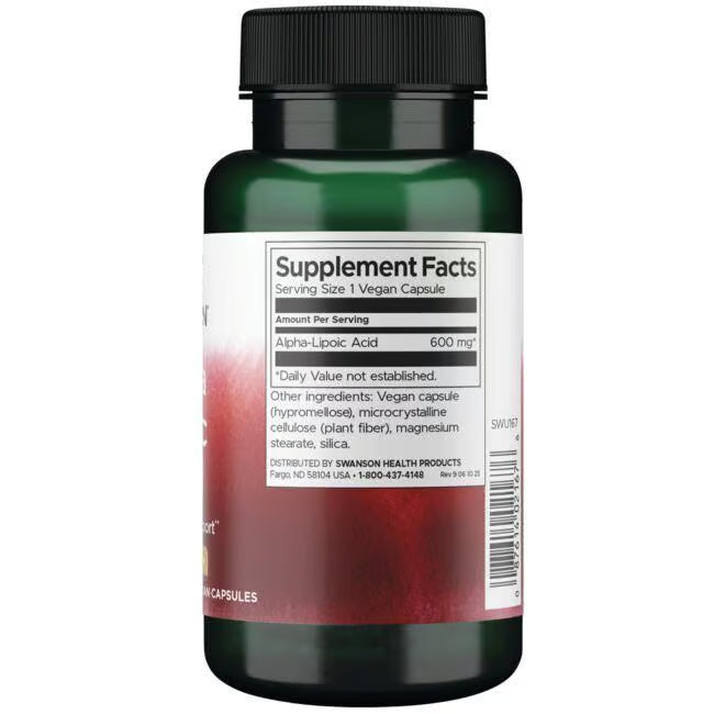 Alpha Lipoic Acid Swanson 600 mg 60 Capsulas