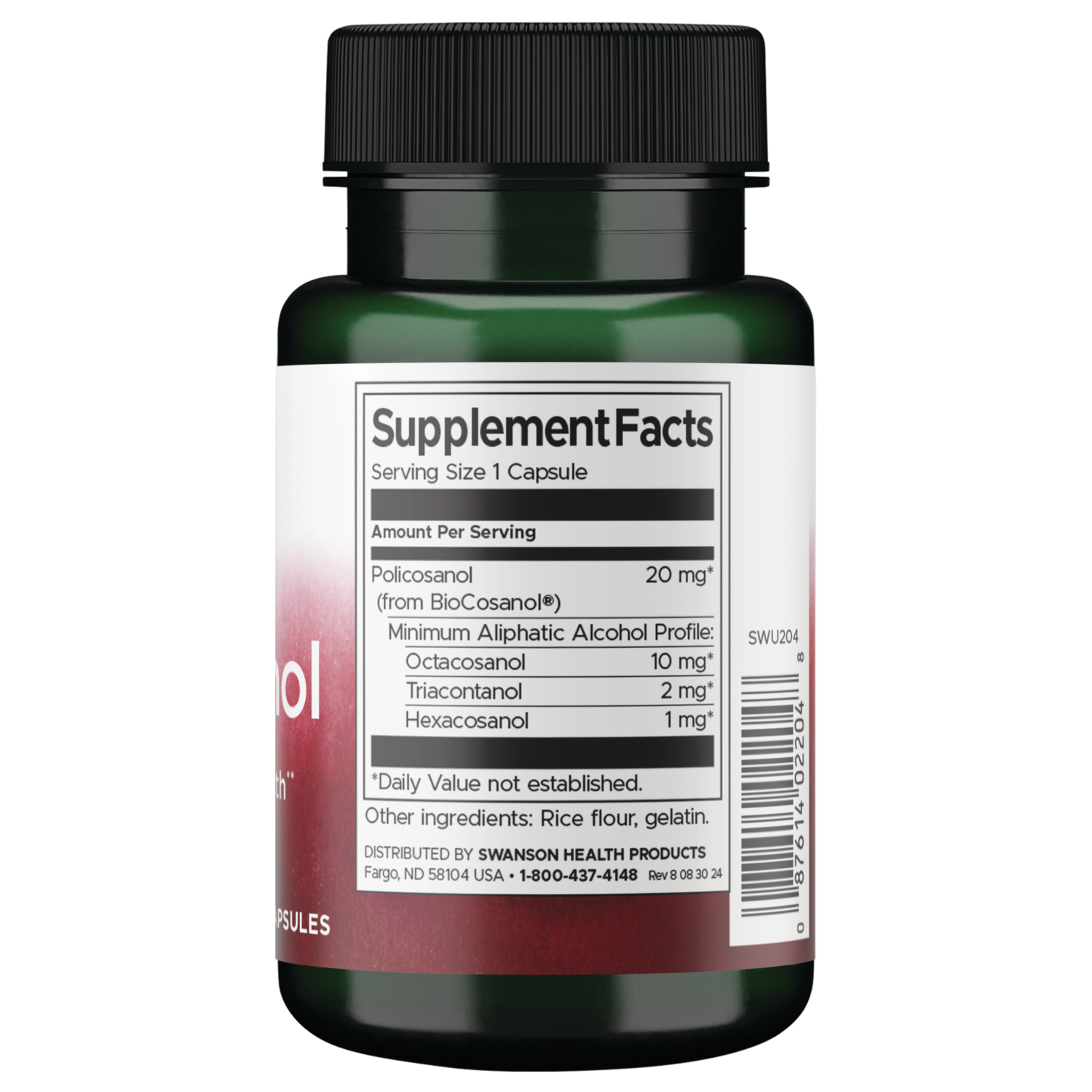 Swanson Policosanol 20mg 60 Cápsulas | Suplemento de Policosanol