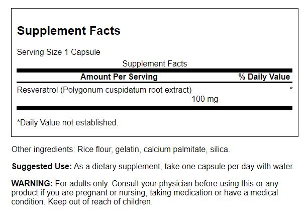 Swanson Ultra Resveratrol 100 mg | Resveratrol Antioxidante – 30 Cápsulas