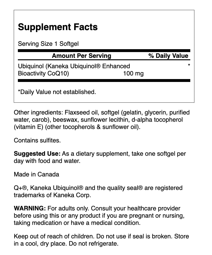 Swanson Ubiquinol (CoQ10 Activo) 100 mg | 60 Softgels · Salud Cardiovascular y Energía
