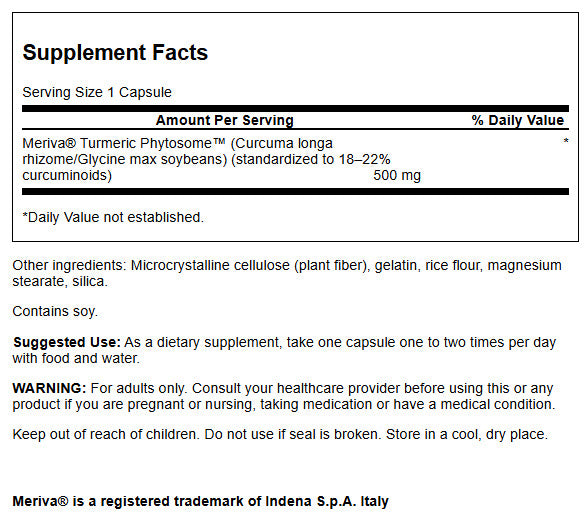 Swanson Ultimate Turmeric Phytosome 500 mg | Cúrcuma Fitosoma – 60 Cápsulas