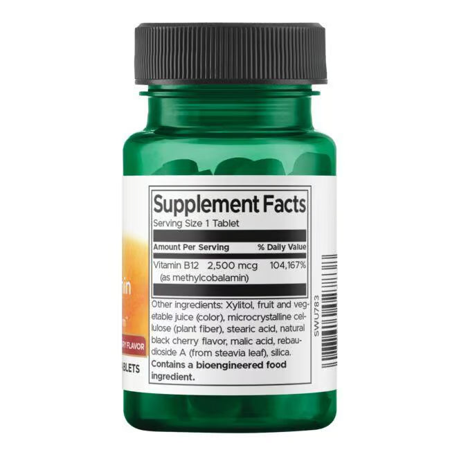 Swanson Vitamina B12 Metilcobalamina 2.500 mcg | 60 Tabletas · Energía y Memoria
