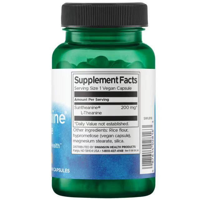 Swanson L-Teanina SunTheanine 100 mg | 60 Cápsulas · Relajación y Enfoque