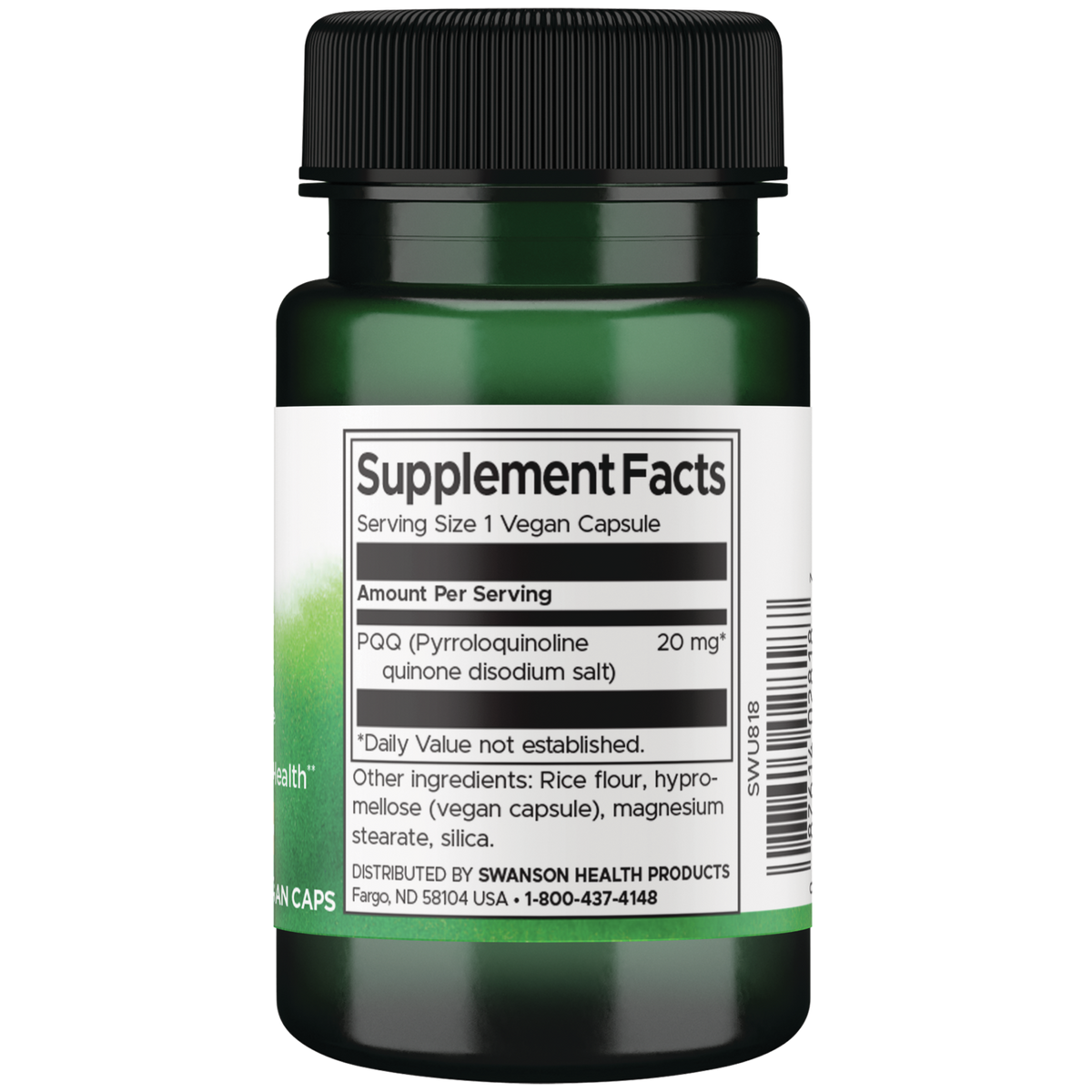 Swanson PQQ 20 mg | 30 Cápsulas Veganas · Energía Celular y Antioxidante