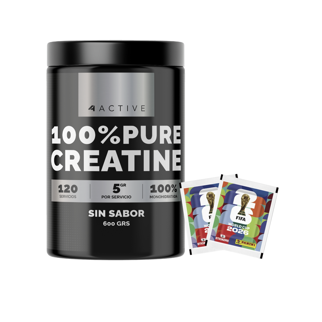 Pack 4Active Creatina 600 Grs + 2 Sobres Mundial 2026 GRATIS
