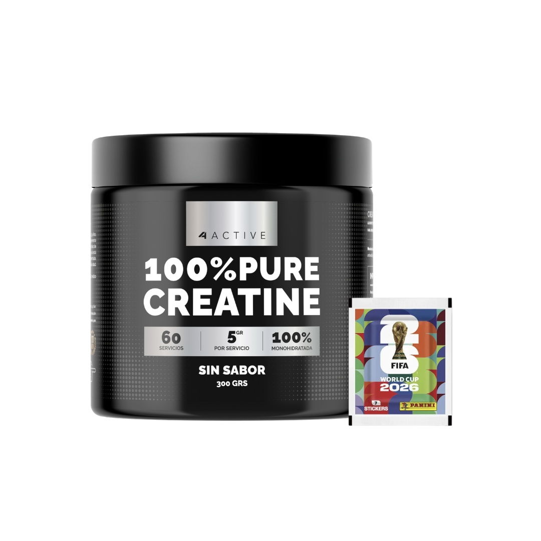 Pack 4Active Creatina 300 Grs + 1 Sobre Mundial 2026 GRATIS