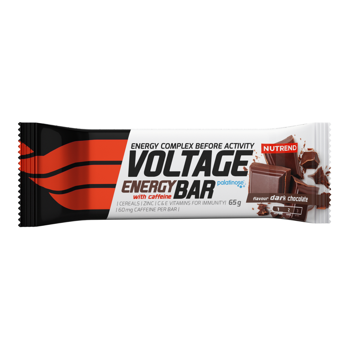 Nutrend Voltage Energy Bar con Cafeína 65 g | Barra Energética para Rendimiento y Concentración