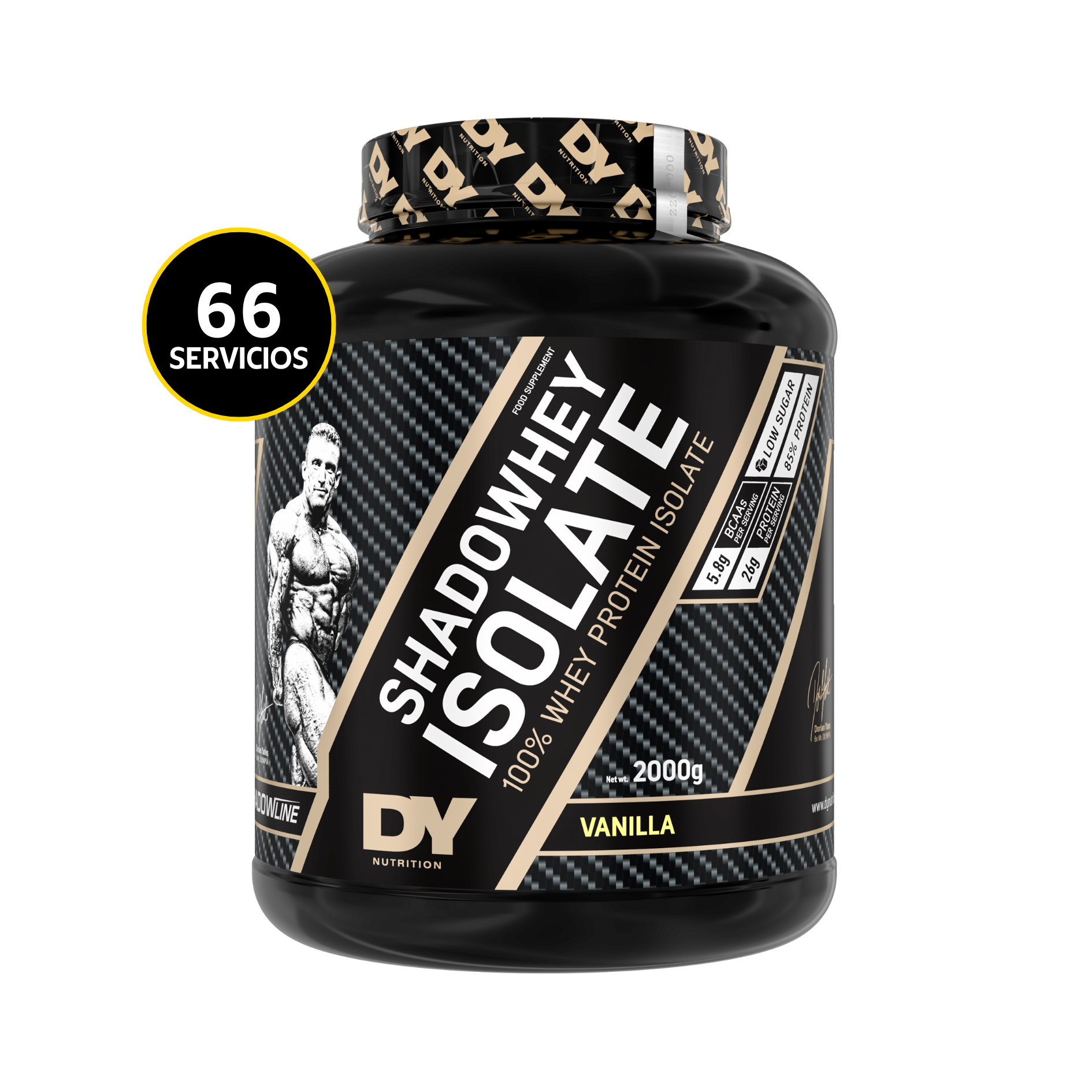Proteína ShadoWhey Isolate Dorian Yates 66 Servicios