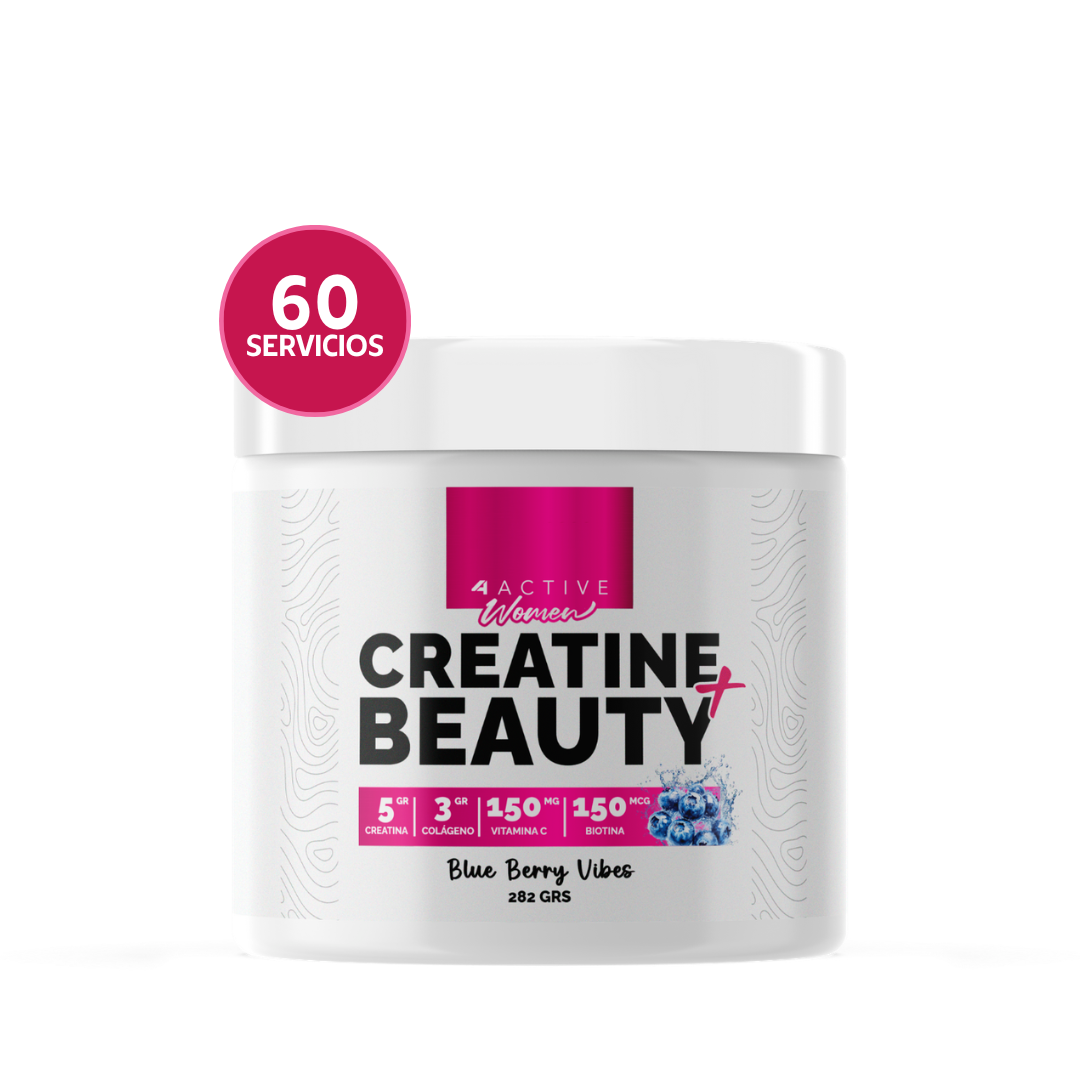 4Active Creatine + Beauty Women 282 g | 5g Creatina + 3g Colágeno + Vitamina C + Biotina