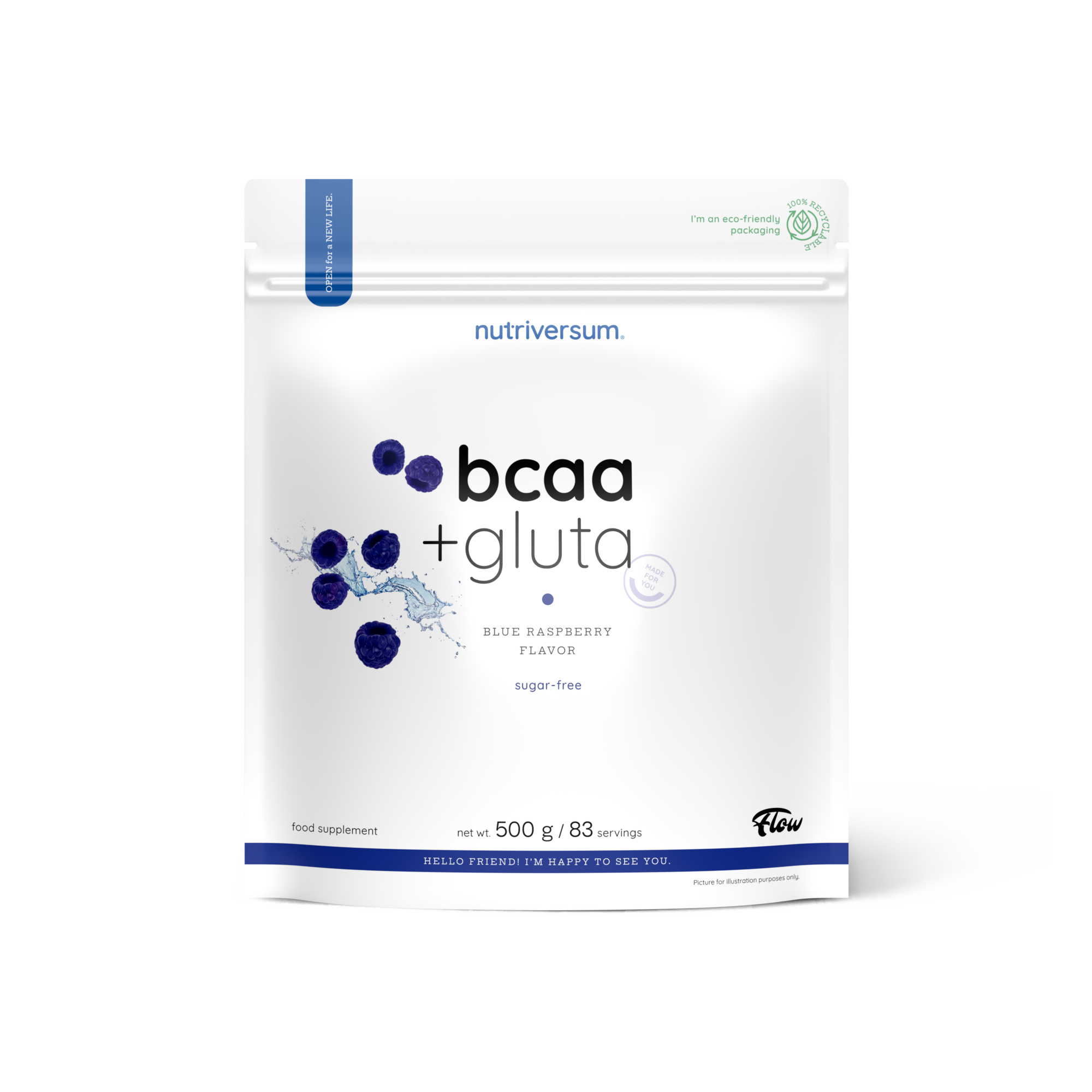 BCAA + Gluta - Nutriversum - 500g / 83 Servicios