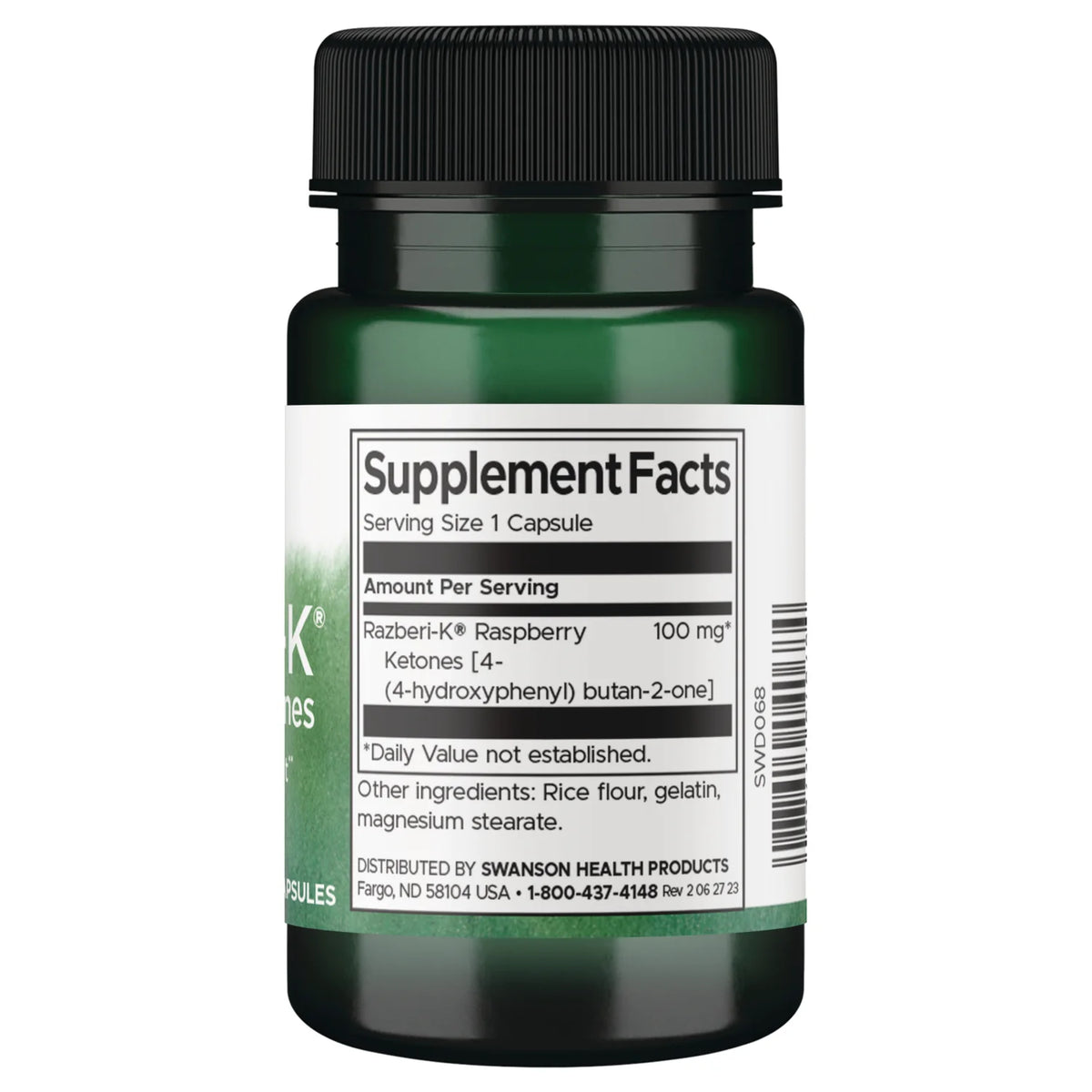 Swanson Razberi-K Cetonas de Frambuesa 100 mg | 60 Cápsulas · Quemador Natural