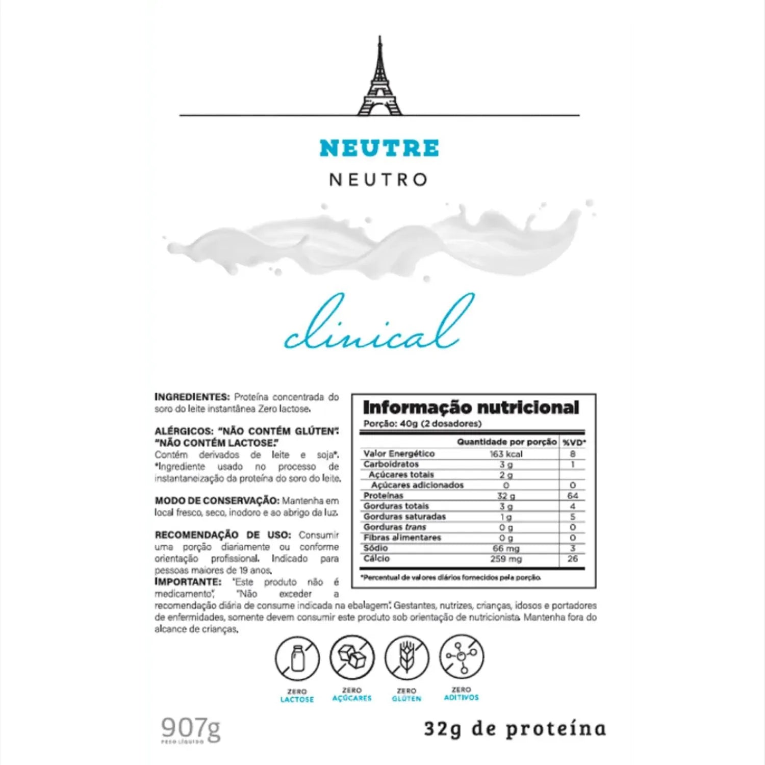 Chef Whey Zero Clinical 907 gramos 30 servicios