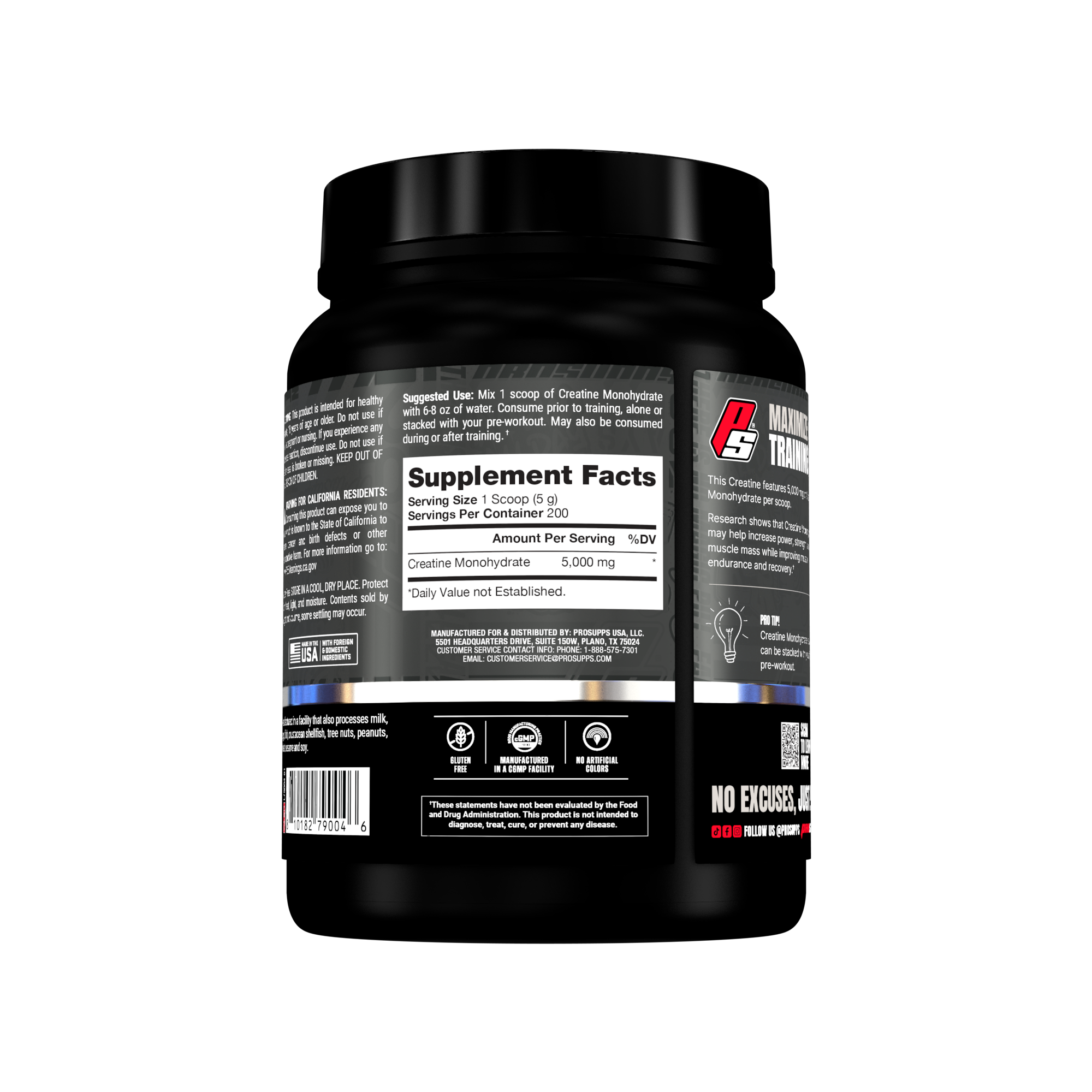 Prosupps Creatine Monohydrate 1 kg 200 Servicios