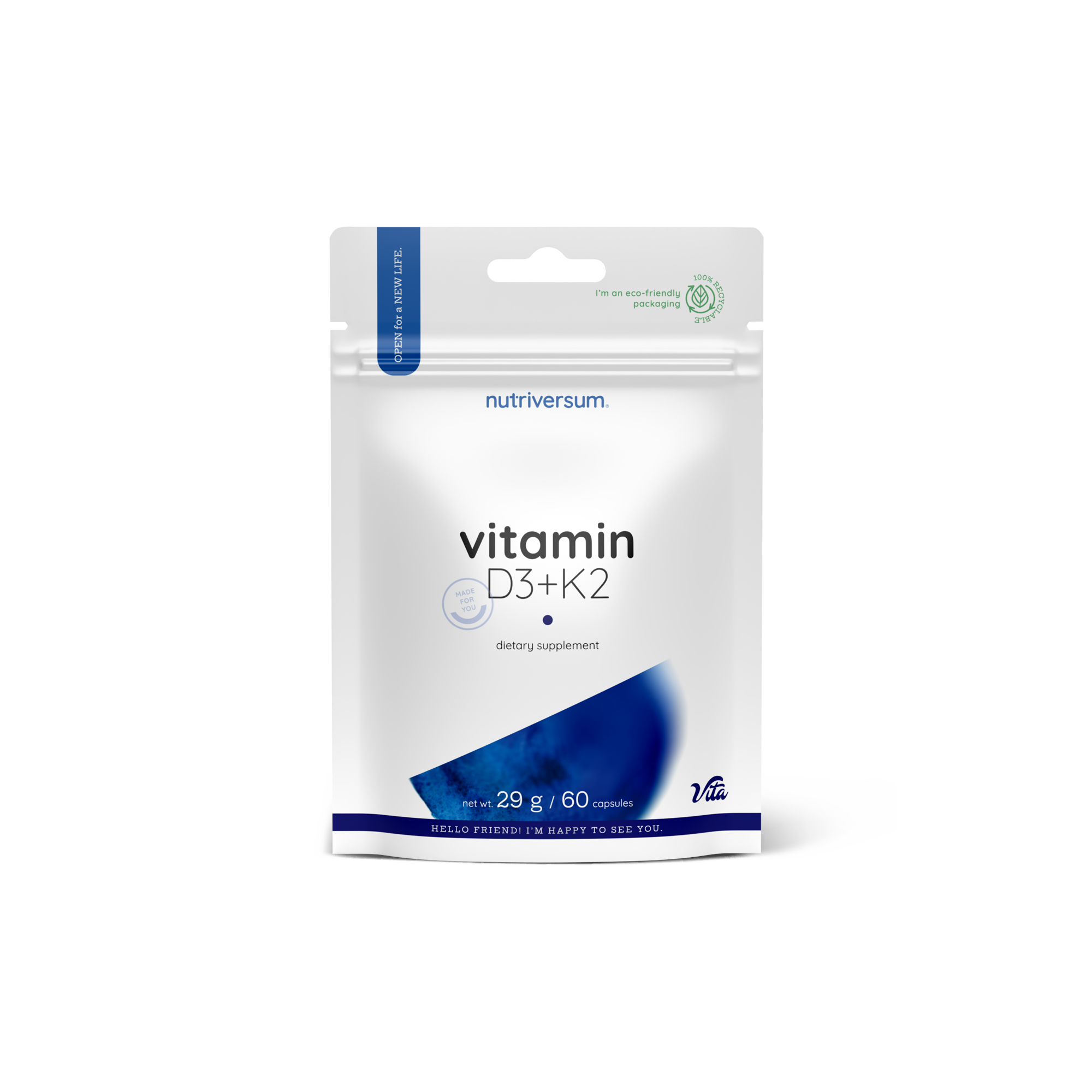 Vitamin D3+K2 - Nutriversum - 29g / 60 Cápsulas