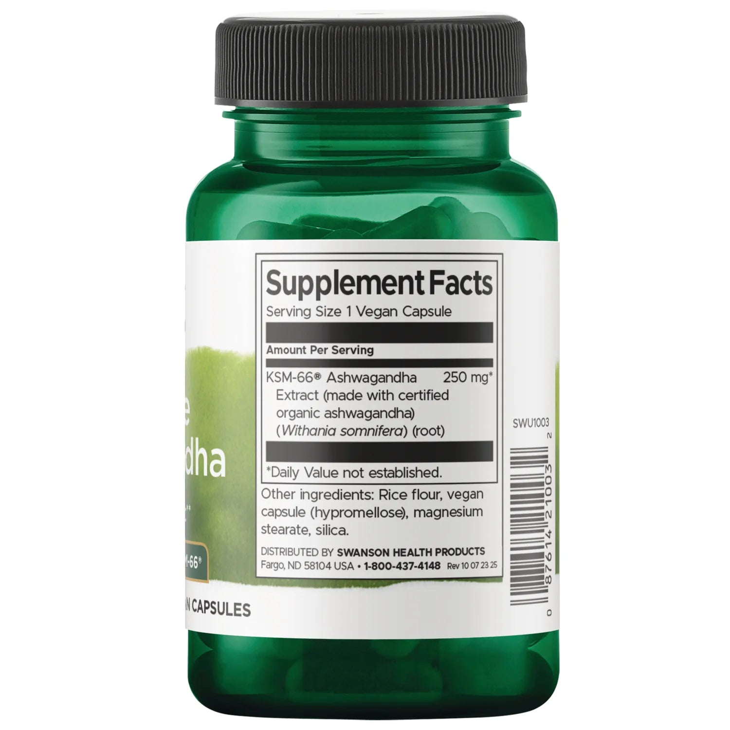 Ultimate Ashwagandha 250mg KSM-66 Swanson 60 cápsulas