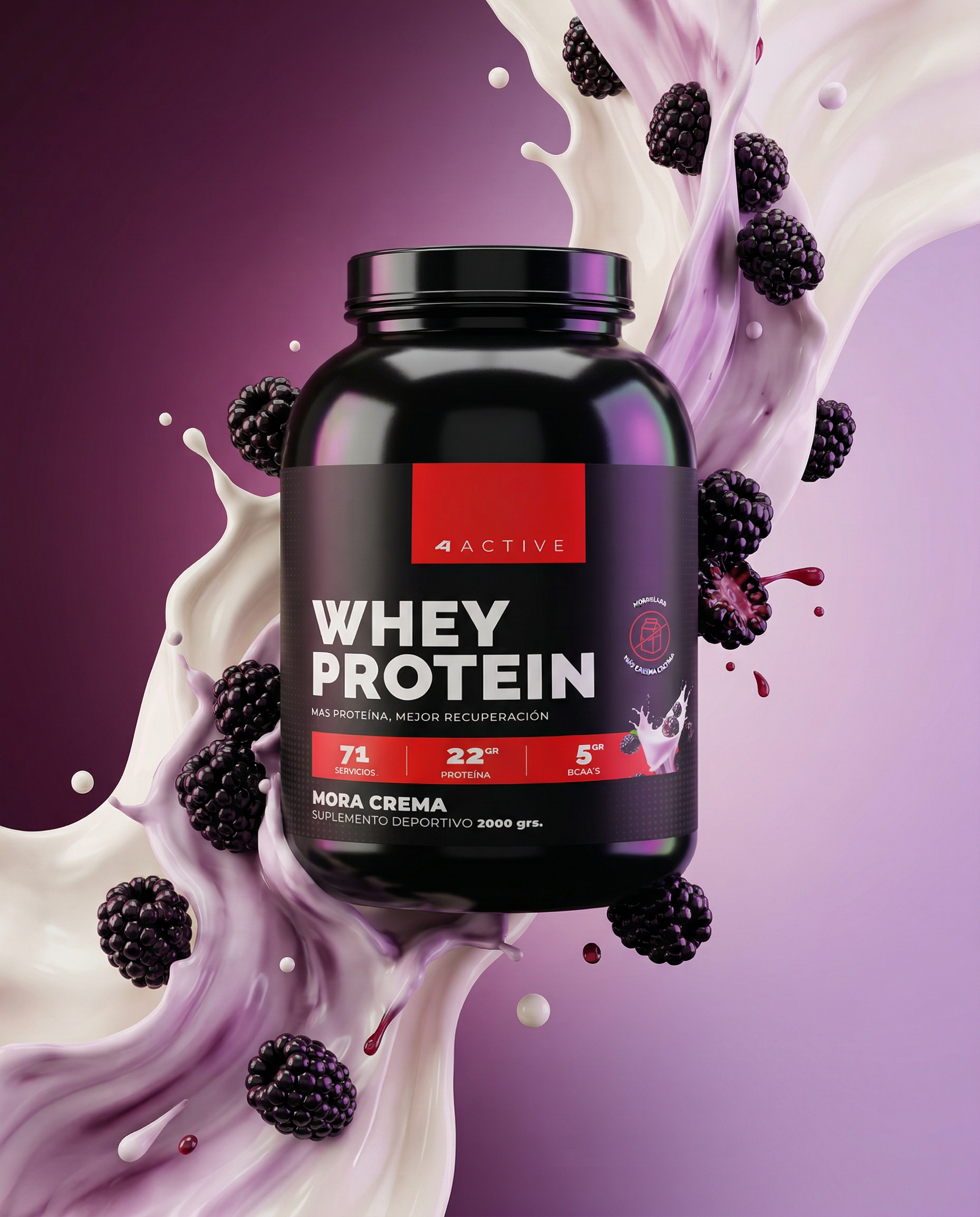 Whey Protein 4Active - 2000 Grs / 71 Servicios