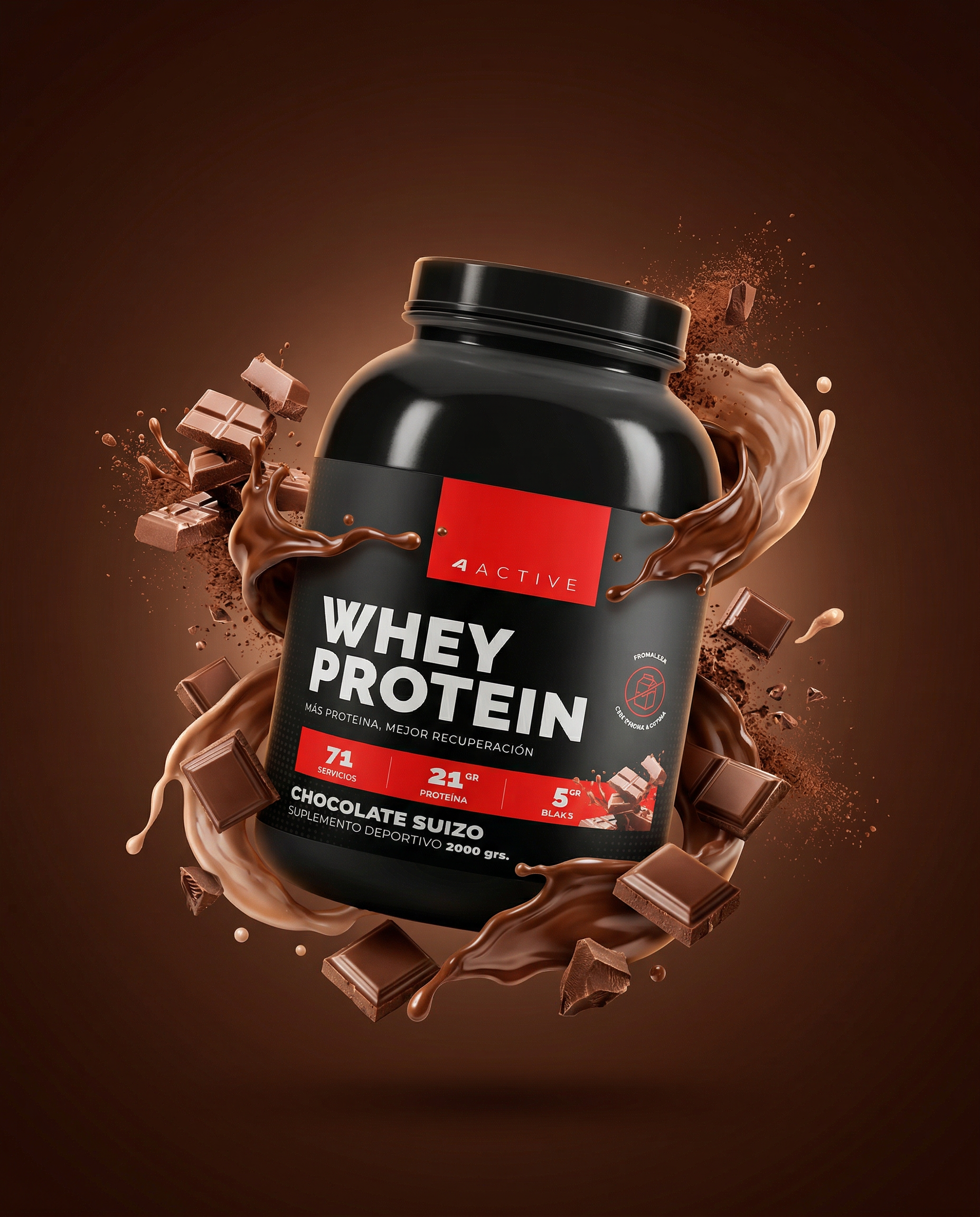 Whey Protein 4Active - 2000 Grs / 71 Servicios