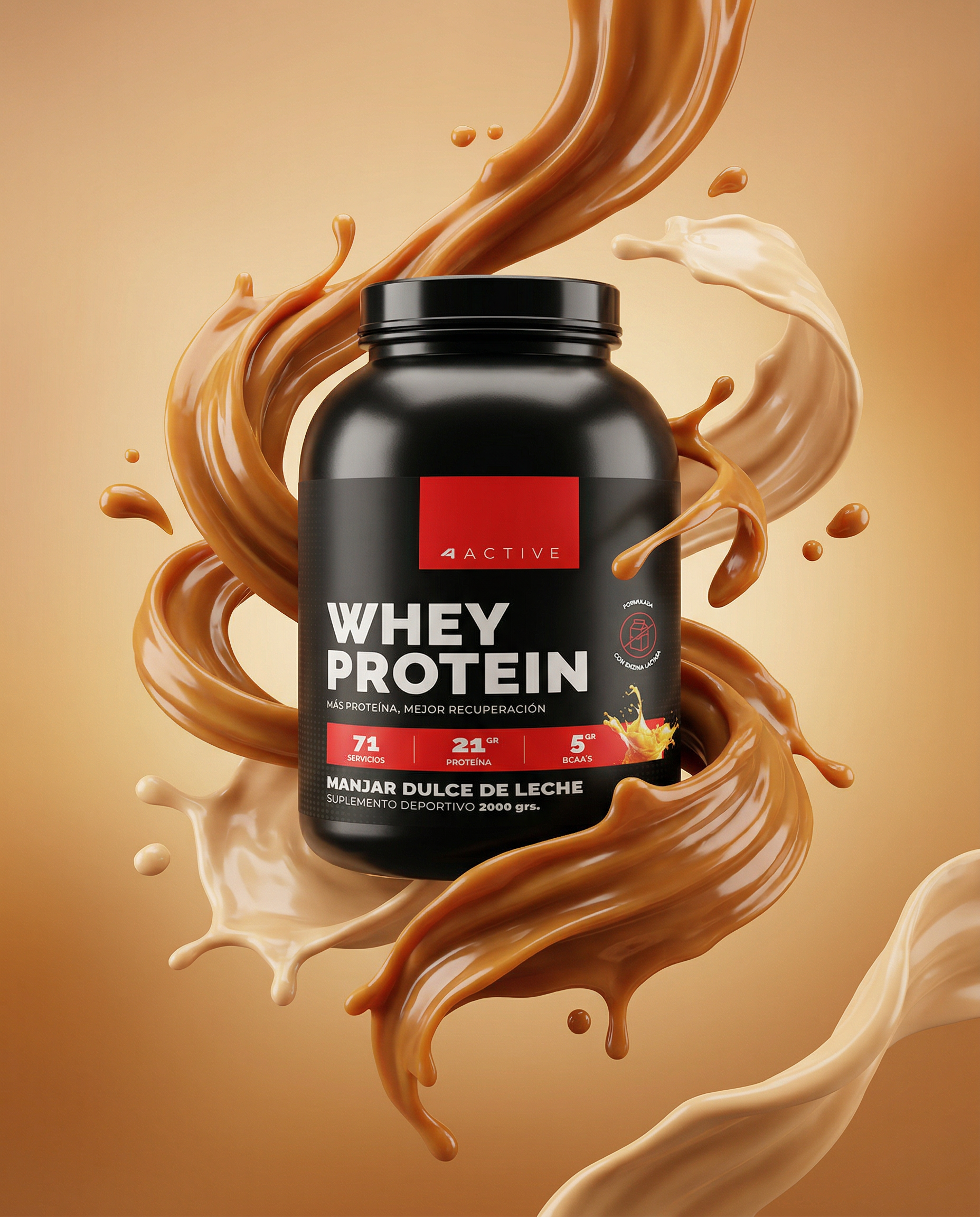 Whey Protein 4Active - 2000 Grs / 71 Servicios