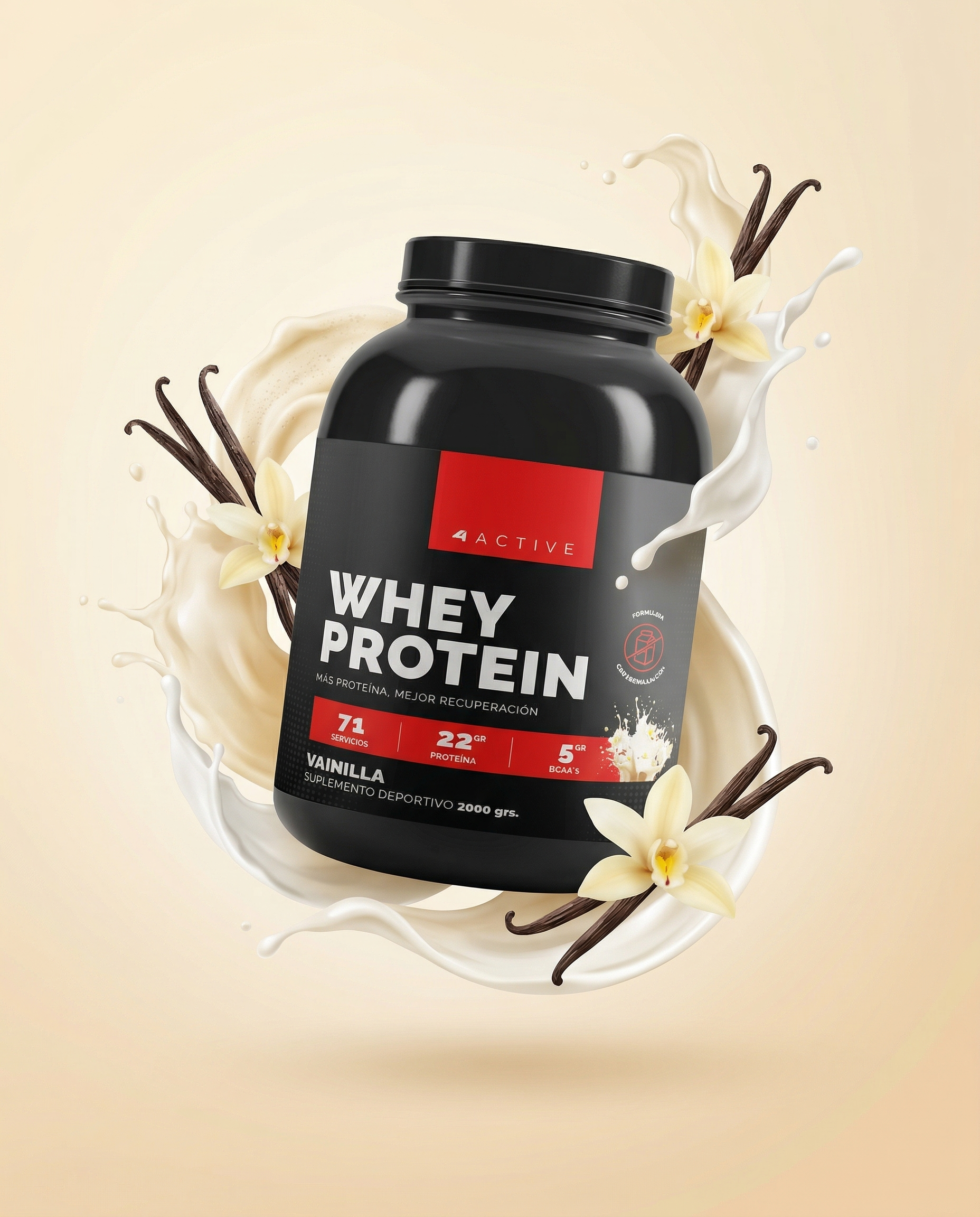 Whey Protein 4Active - 2000 Grs / 71 Servicios
