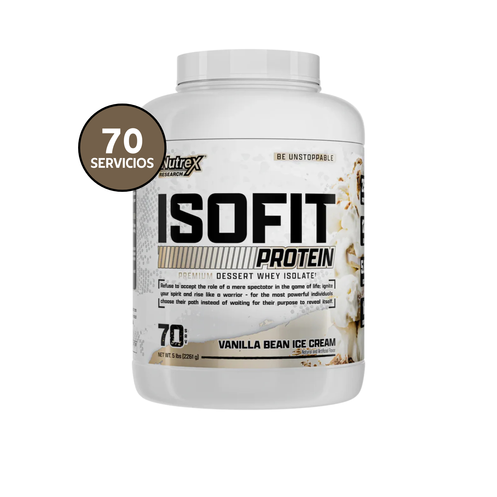 Proteína Isofit Nutrex protein 5 libras 70 Servicios
