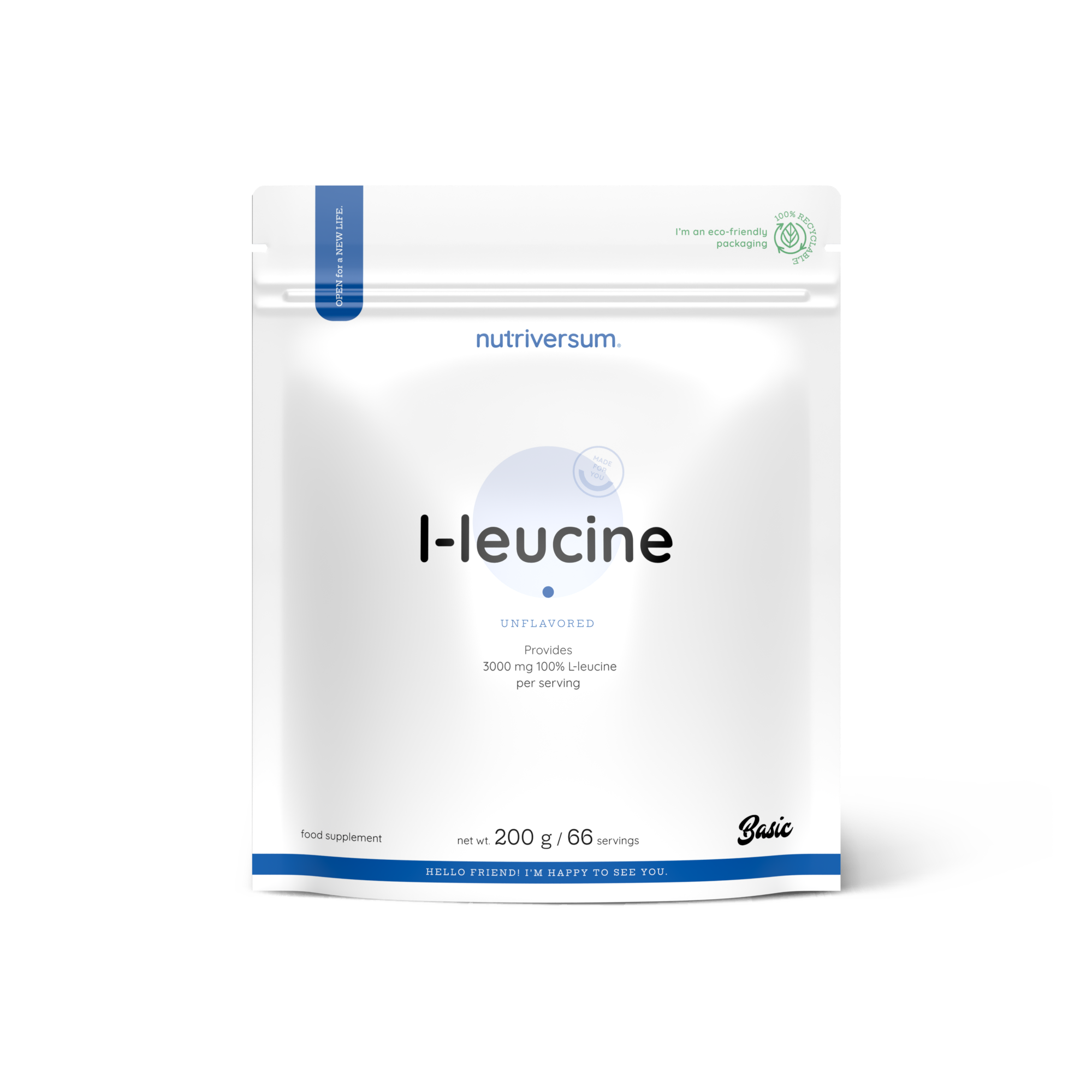 L-Leucine 100% - Nutriversum - 200g / 66 Servicios