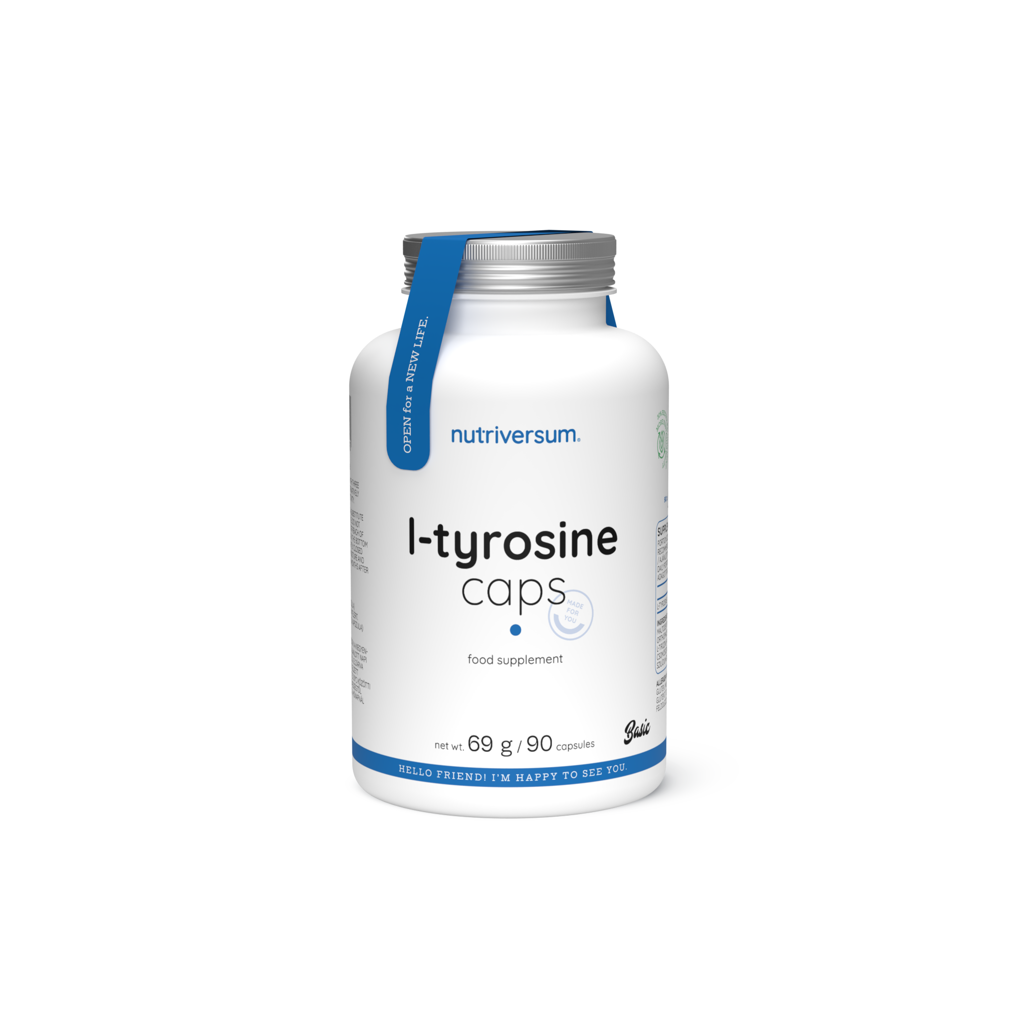 Nutriversum L-Tirosina 90 Cápsulas | Concentración, Enfoque y Estado de Ánimo