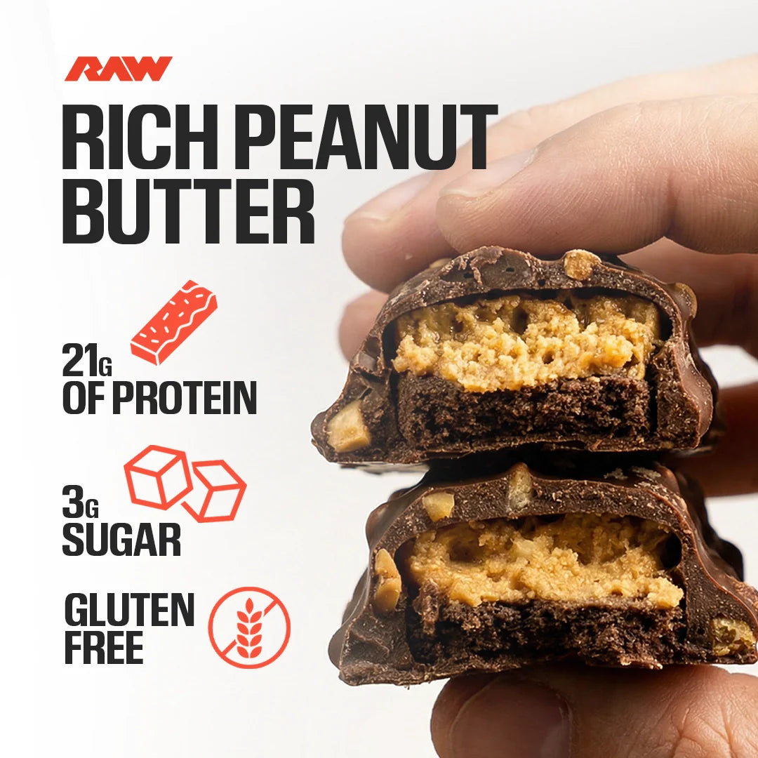 RAW Nutrition Protein Bar 12 Pack | Barras de Proteína · Snack Alto en Proteína - 21 gramos de proteína